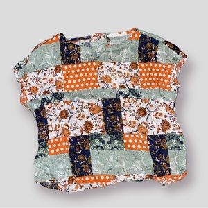 Quilted pattern linen shirt